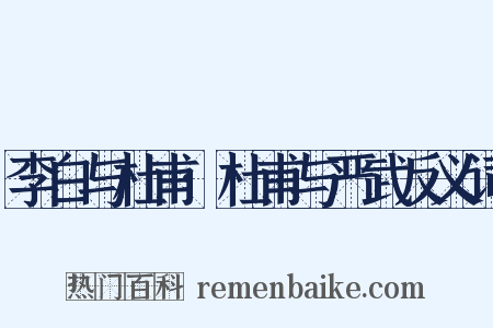 李白与杜甫·杜甫与严武反义词是什么意思的图片